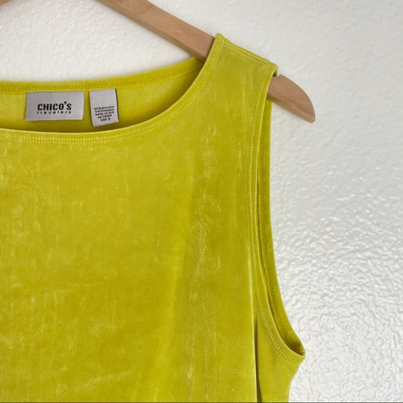 VINTAGE Chico’s Lime Green Tank - Picture 3 of 8